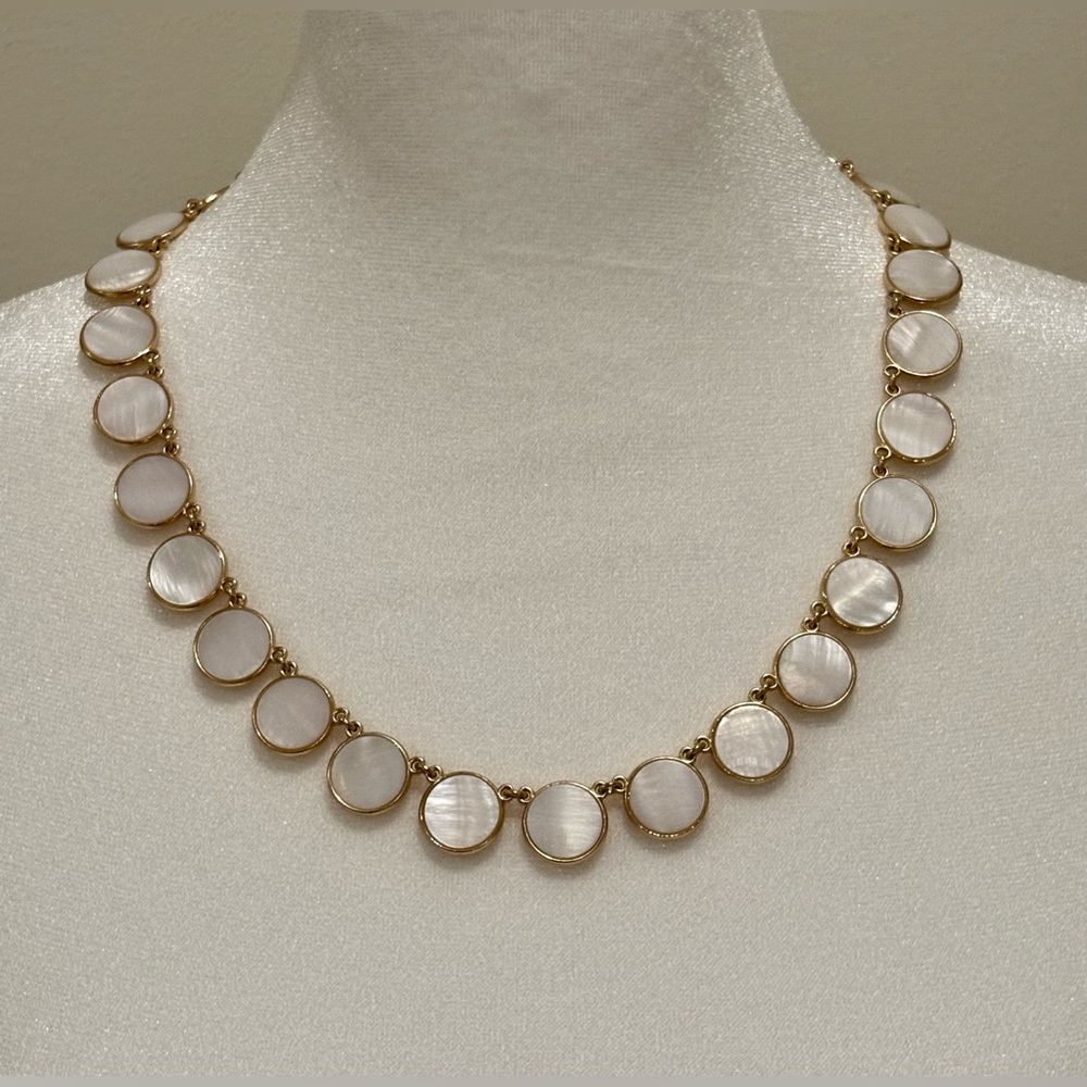 Chico's Gold and Cream Reversible Necklace